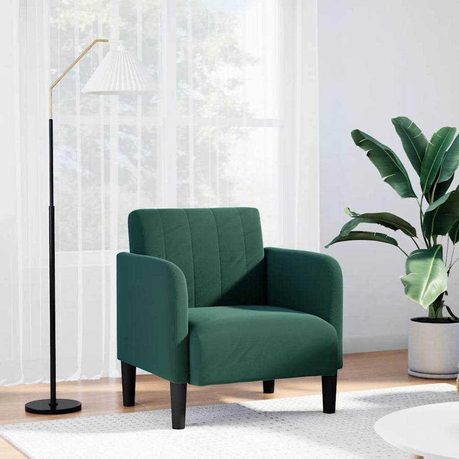 Fauteuil Met Armleuningen 54 Cm Fluweel Donkergroen