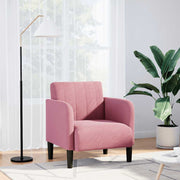 Fauteuil 54 cm fluweel roze