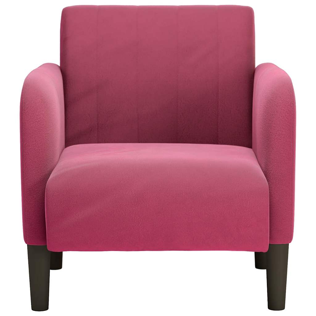 Fauteuil Met Armleuningen 54 Cm Fluweelrood Wijnrood
