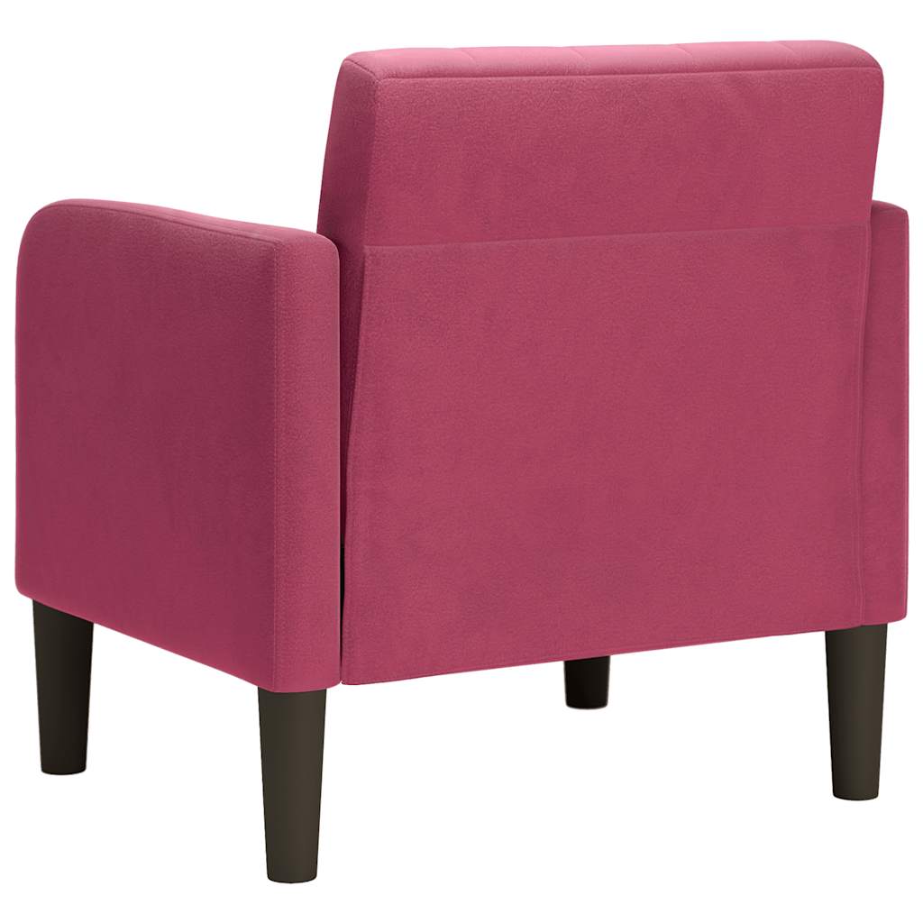 Fauteuil Met Armleuningen 54 Cm Fluweelrood Wijnrood