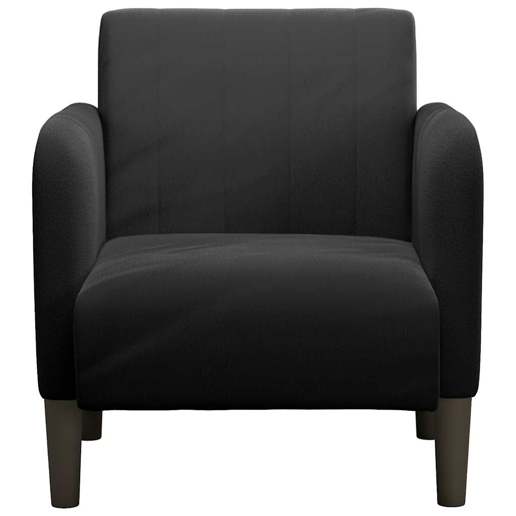 Fauteuil Met Armleuningen 54 Cm Fluweel Zwart