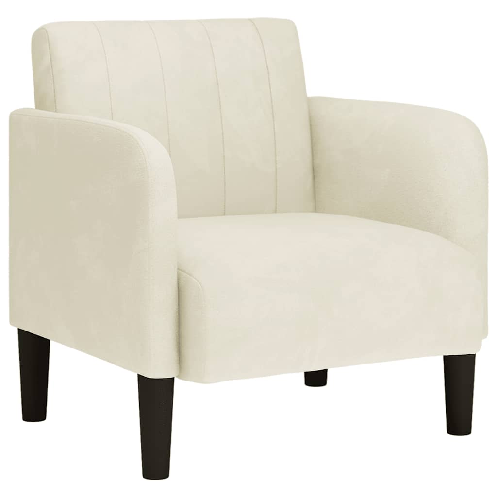 Fauteuil Met Armleuningen 54 Cm Fluweel Kleurig Crème