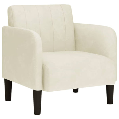 Fauteuil Met Armleuningen 54 Cm Fluweel Kleurig Crème