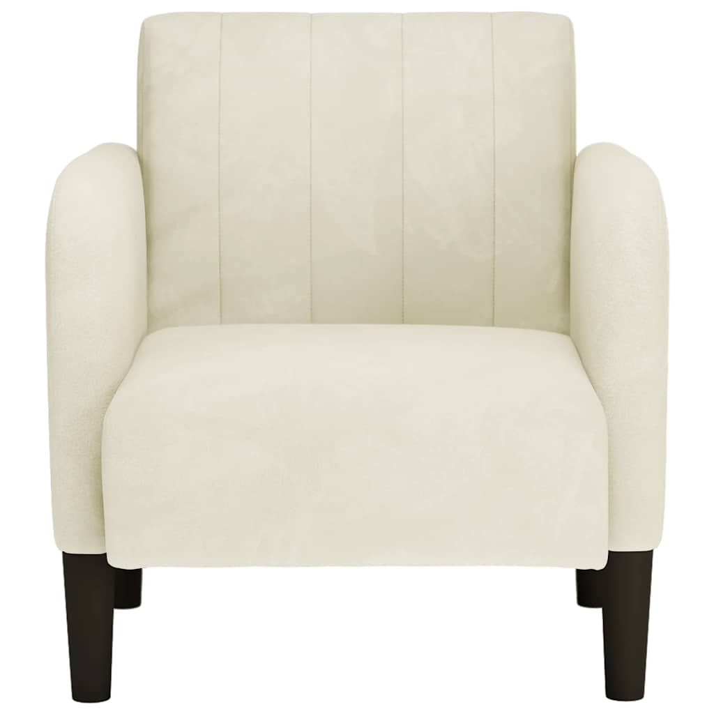 Fauteuil Met Armleuningen 54 Cm Fluweel Kleurig Crème