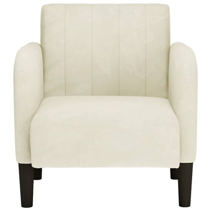 Fauteuil Met Armleuningen 54 Cm Fluweel Kleurig Crème