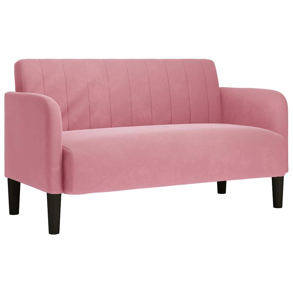 Loveseat bank 109 cm fluweel roze