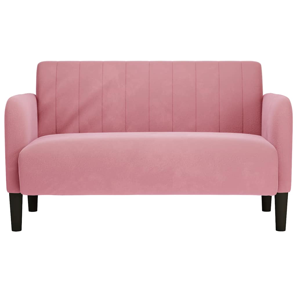 Loveseat bank 109 cm fluweel roze