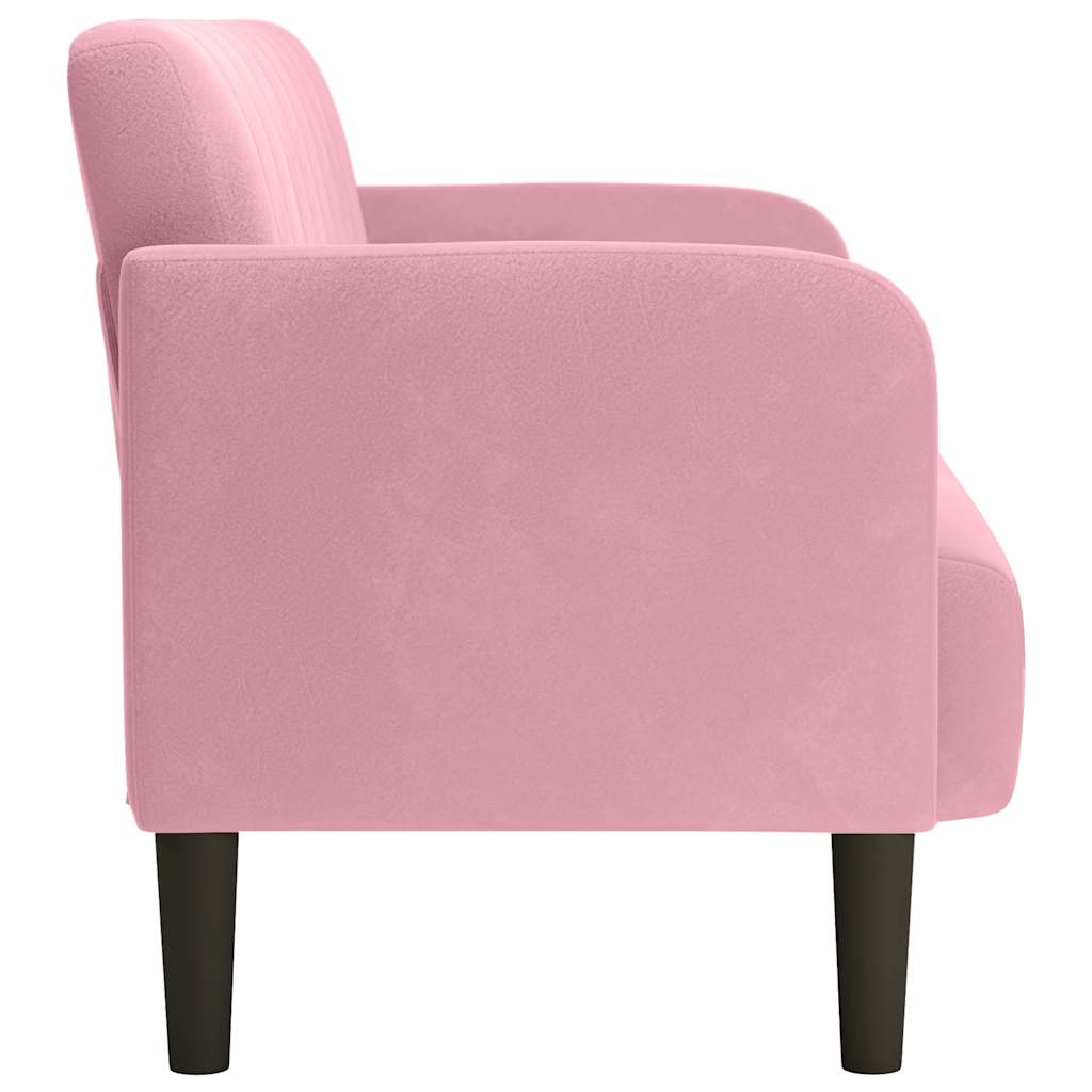 Loveseat bank 109 cm fluweel roze