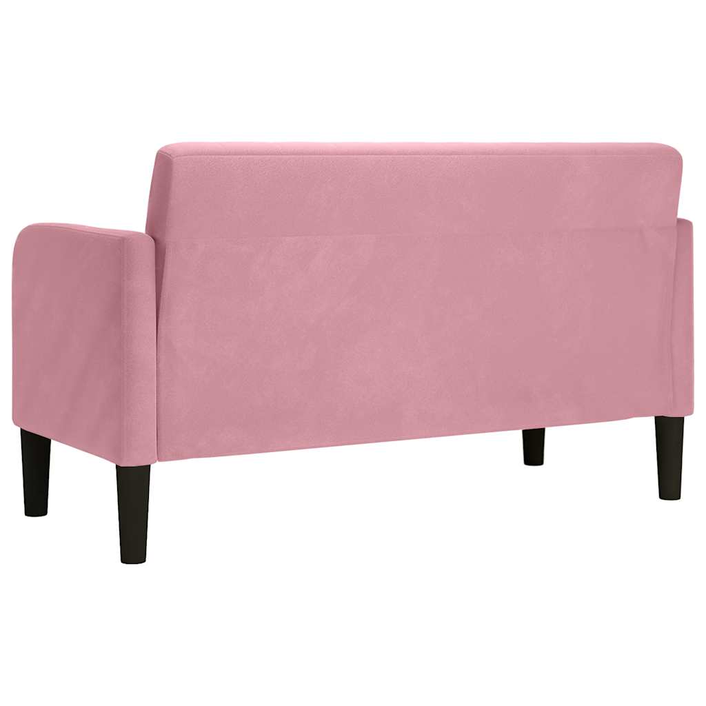 Loveseat bank 109 cm fluweel roze