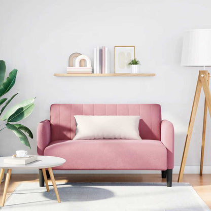 Loveseat bank 109 cm fluweel roze