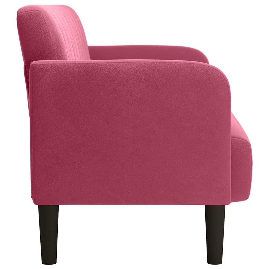 Loveseat Bank 109 Cm Fluweel Wijnrood