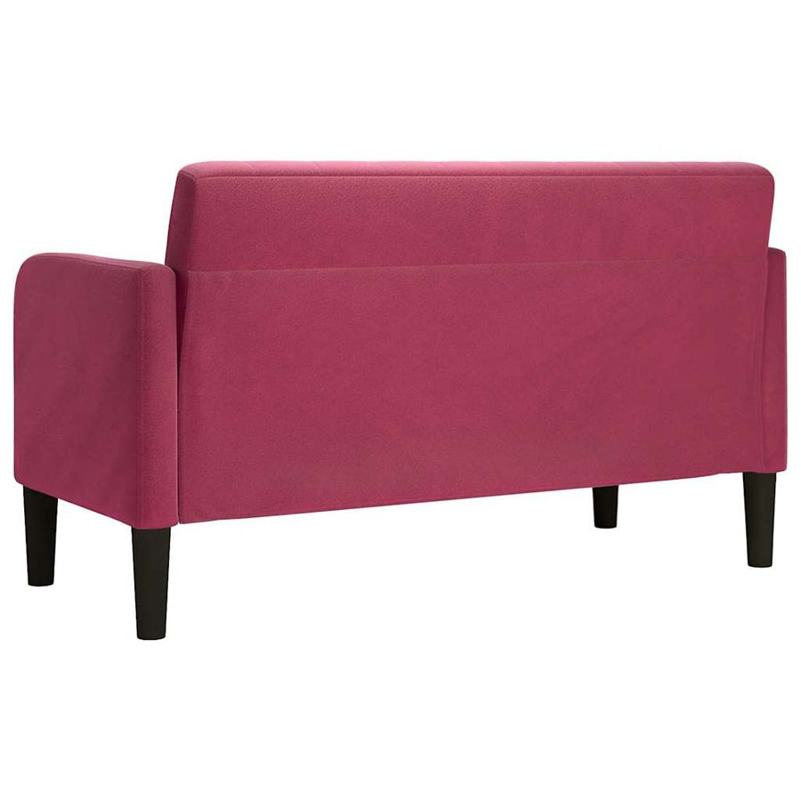 Loveseat Bank 109 Cm Fluweel Wijnrood