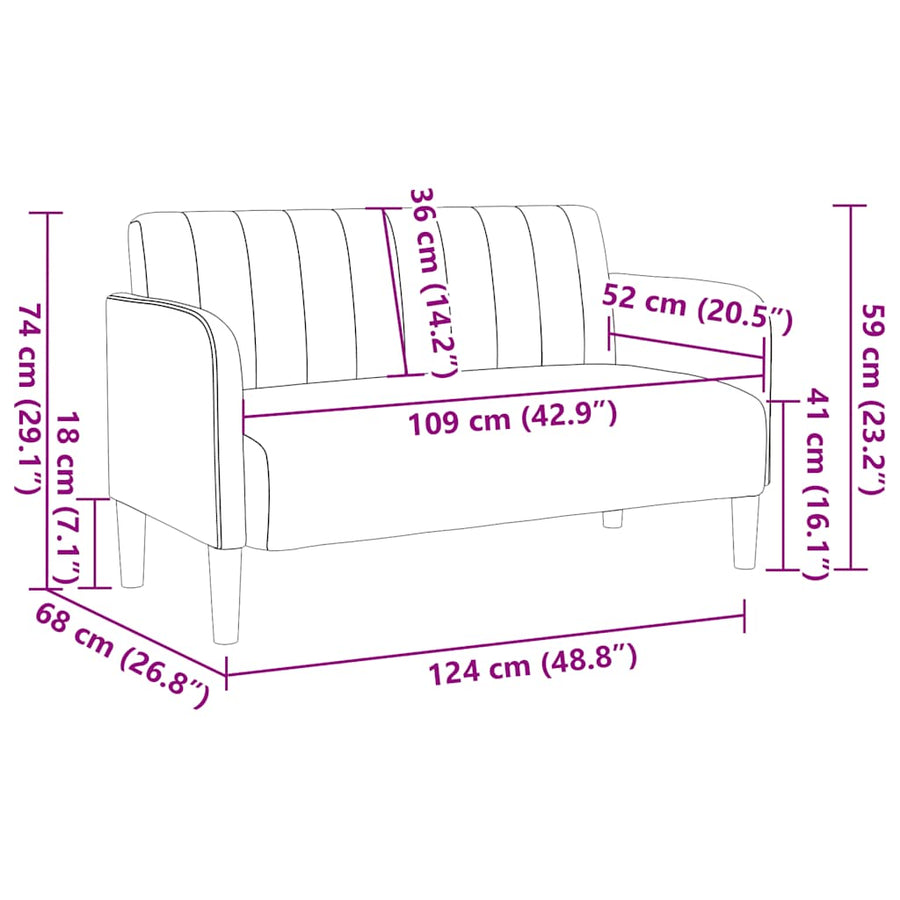 Loveseat Bank 109 Cm Fluweel Geel