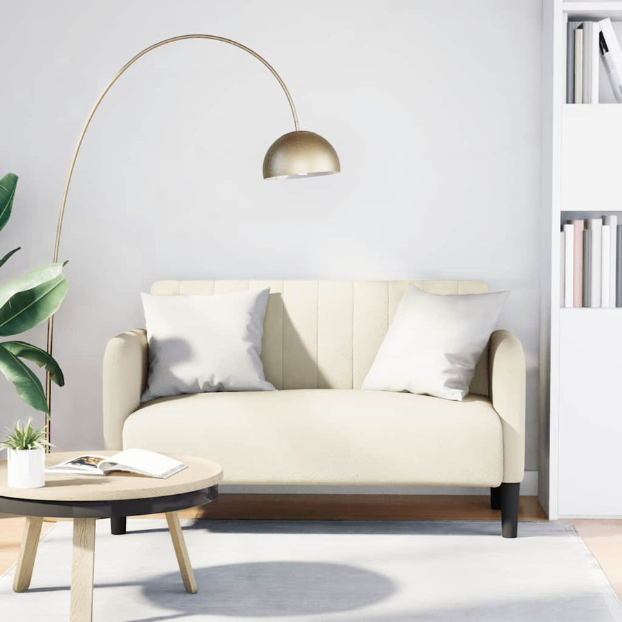 Loveseat Bank 109 Cm Fluweel Kleurig Crème