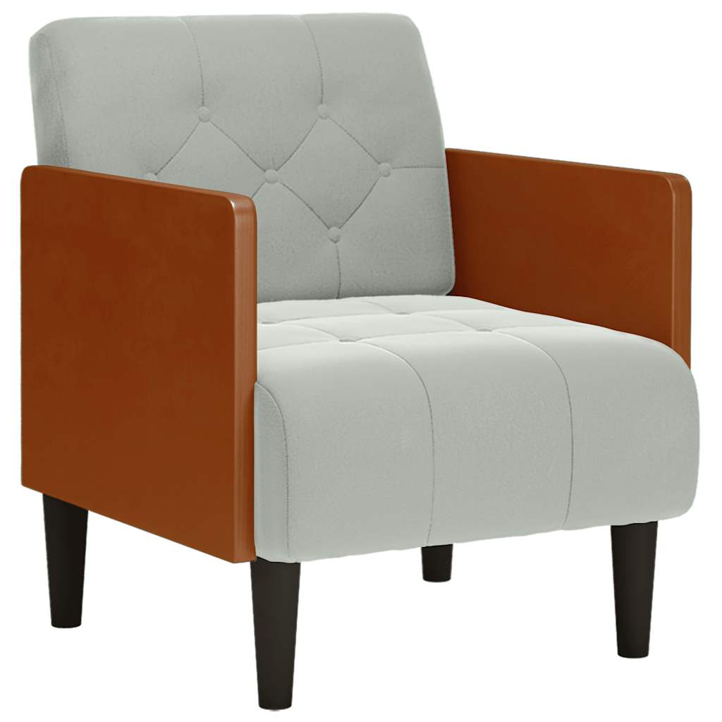 Fauteuil met armleuningen Lichtgrijs 55 cm Fluweel