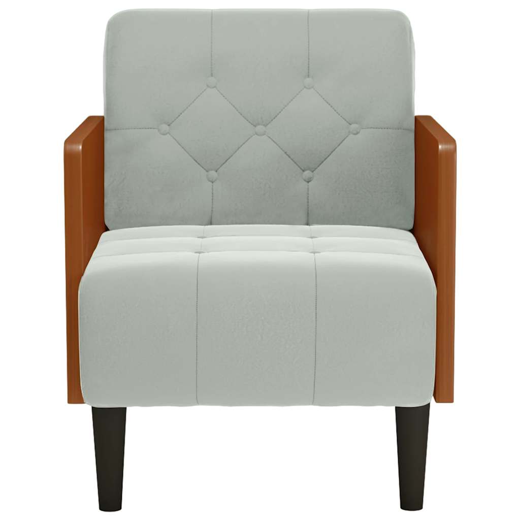 Fauteuil met armleuningen Lichtgrijs 55 cm Fluweel