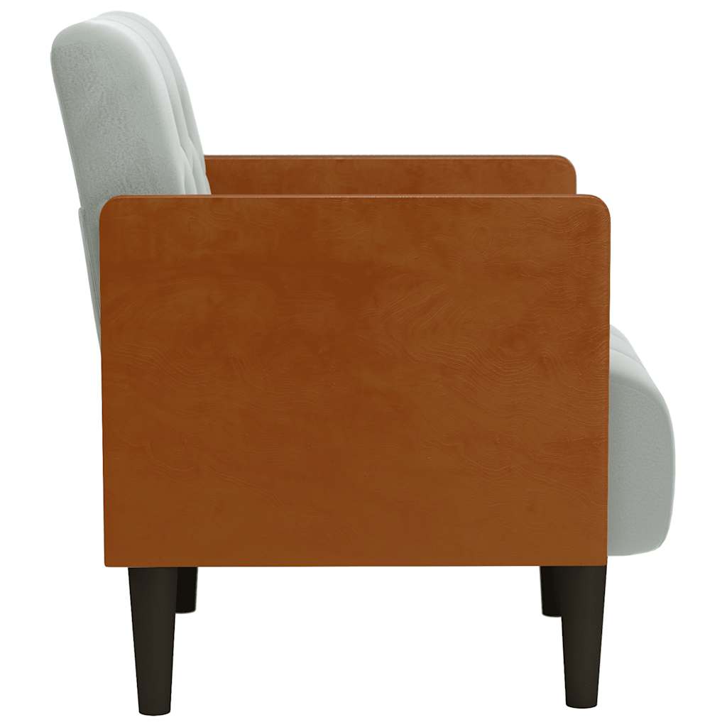 Fauteuil met armleuningen Lichtgrijs 55 cm Fluweel