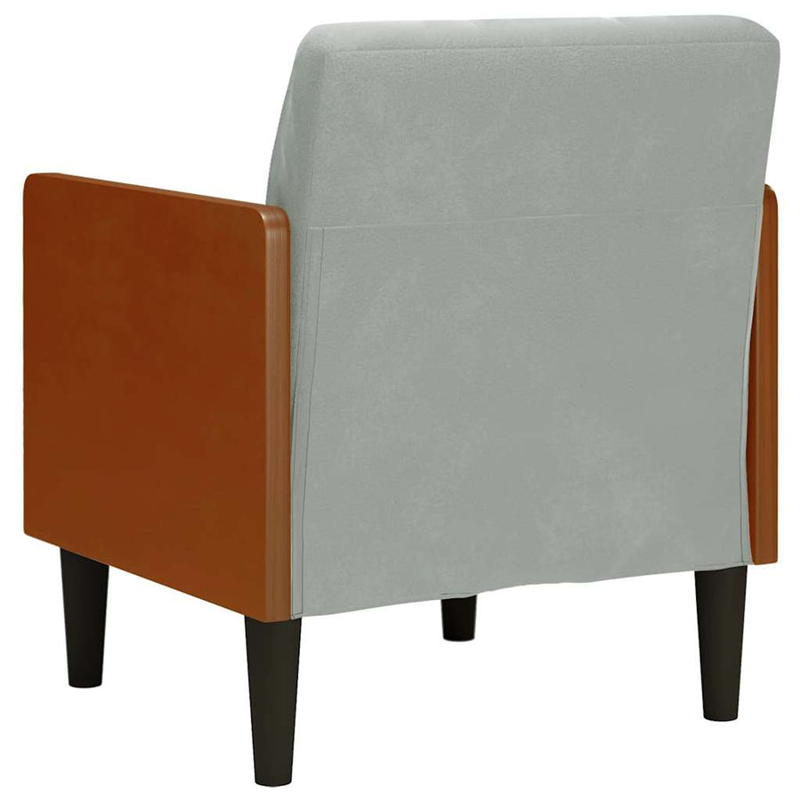 Fauteuil met armleuningen Lichtgrijs 55 cm Fluweel