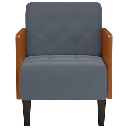 Fauteuil Met Armleuningen 55 Cm Fluweel Donkergrijs