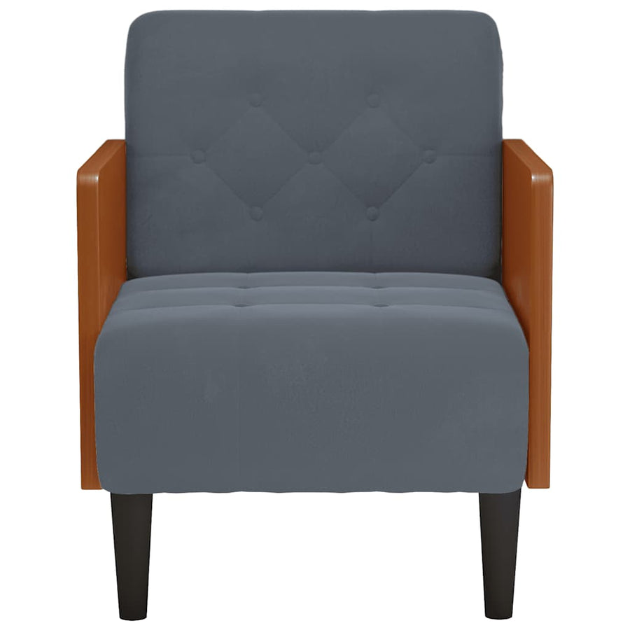 Fauteuil Met Armleuningen 55 Cm Fluweel Donkergrijs