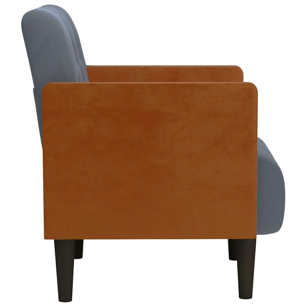 Fauteuil Met Armleuningen 55 Cm Fluweel Donkergrijs