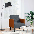 Armchair with armrests 55 cm velvet dark grey