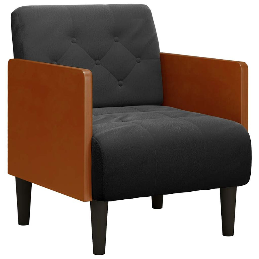 Fauteuil Met Armleuningen 55 Cm Fluweel Zwart