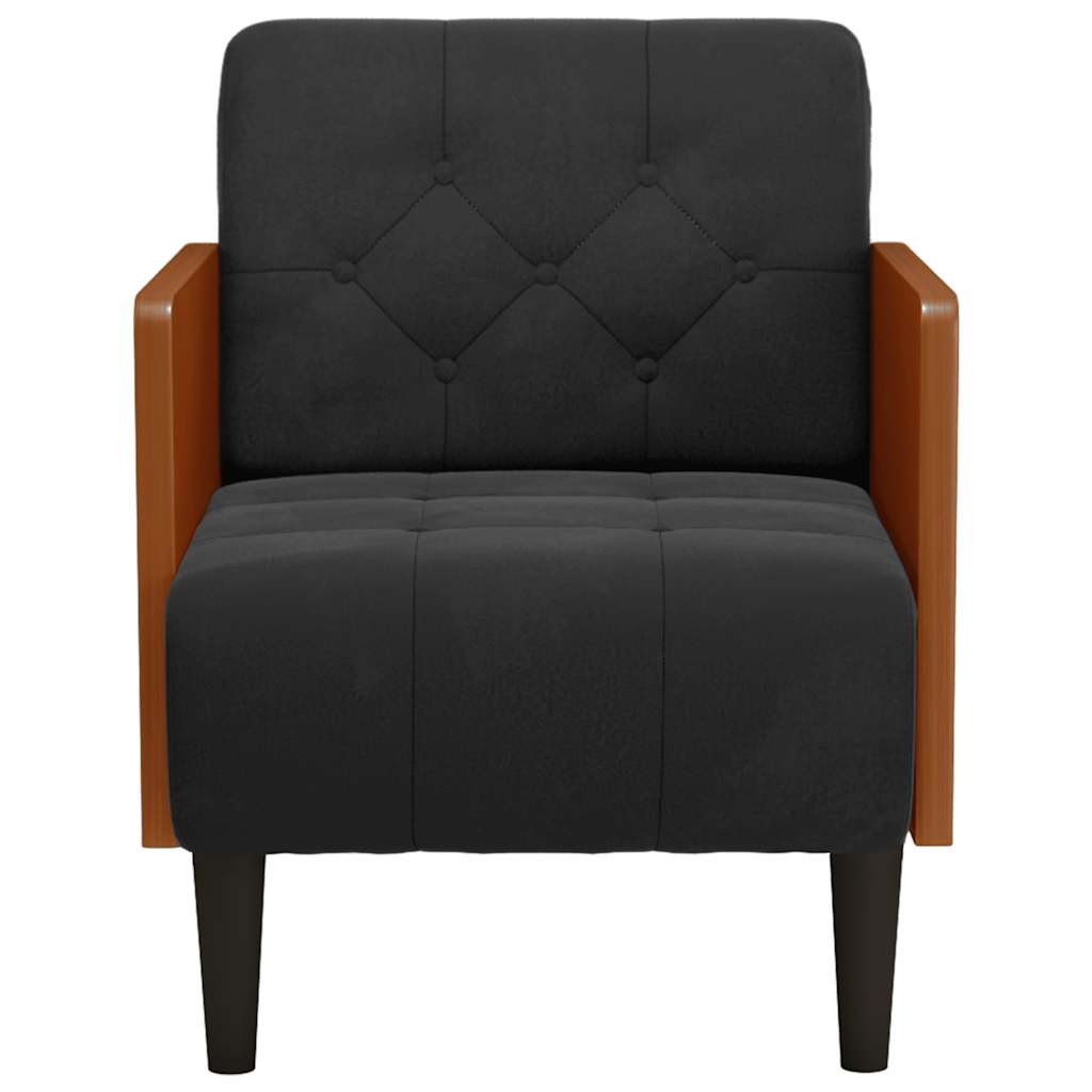 Fauteuil Met Armleuningen 55 Cm Fluweel Zwart