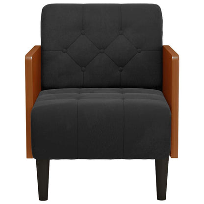 Fauteuil Met Armleuningen 55 Cm Fluweel Zwart