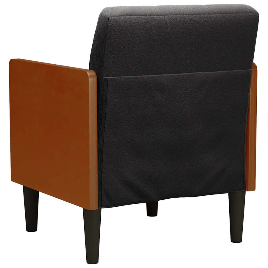 Fauteuil Met Armleuningen 55 Cm Fluweel Zwart