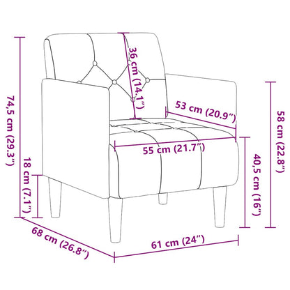 Fauteuil Met Armleuningen 55 Cm Fluweel Zwart