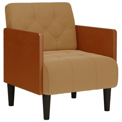 Fauteuil Met Armleuningen 55 Cm Fluweel Bruin