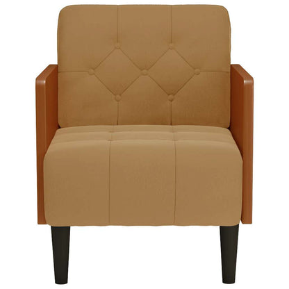 Fauteuil Met Armleuningen 55 Cm Fluweel Bruin