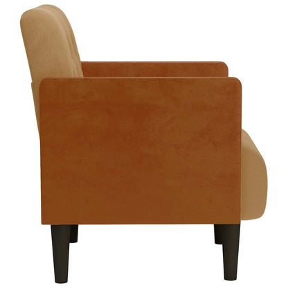 Fauteuil Met Armleuningen 55 Cm Fluweel Bruin
