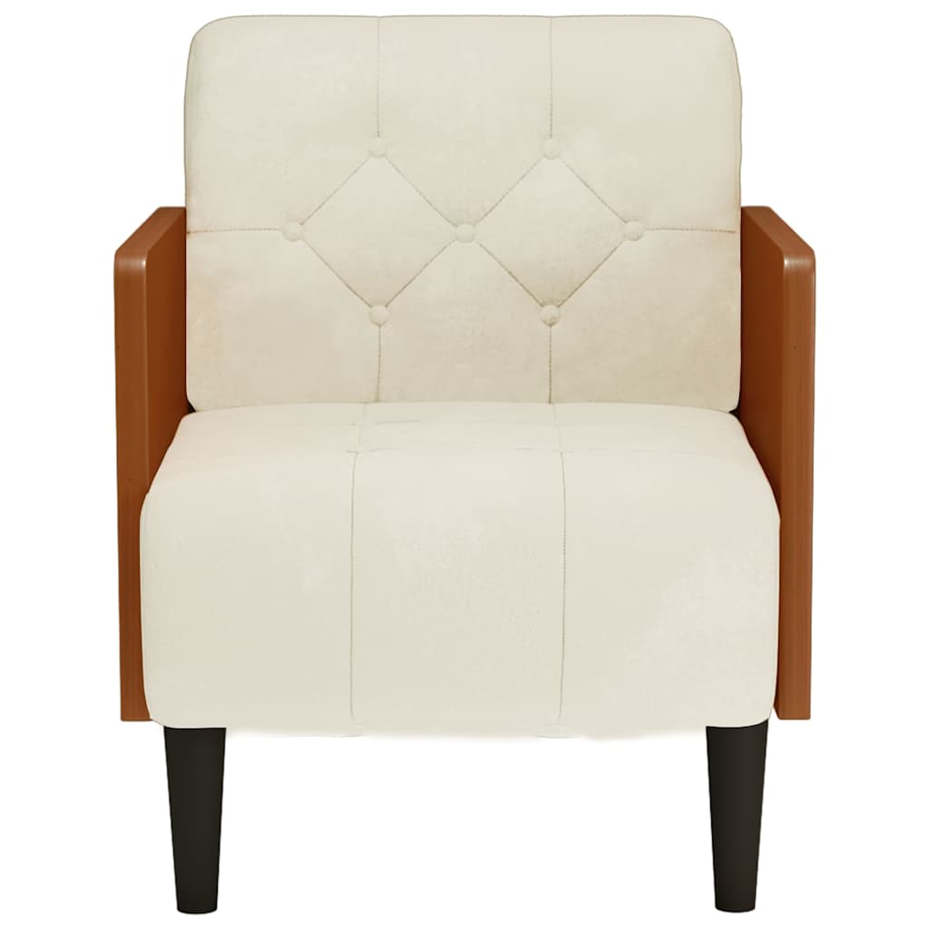 Fauteuil met armleuningen Crème 55 cm Fluweel