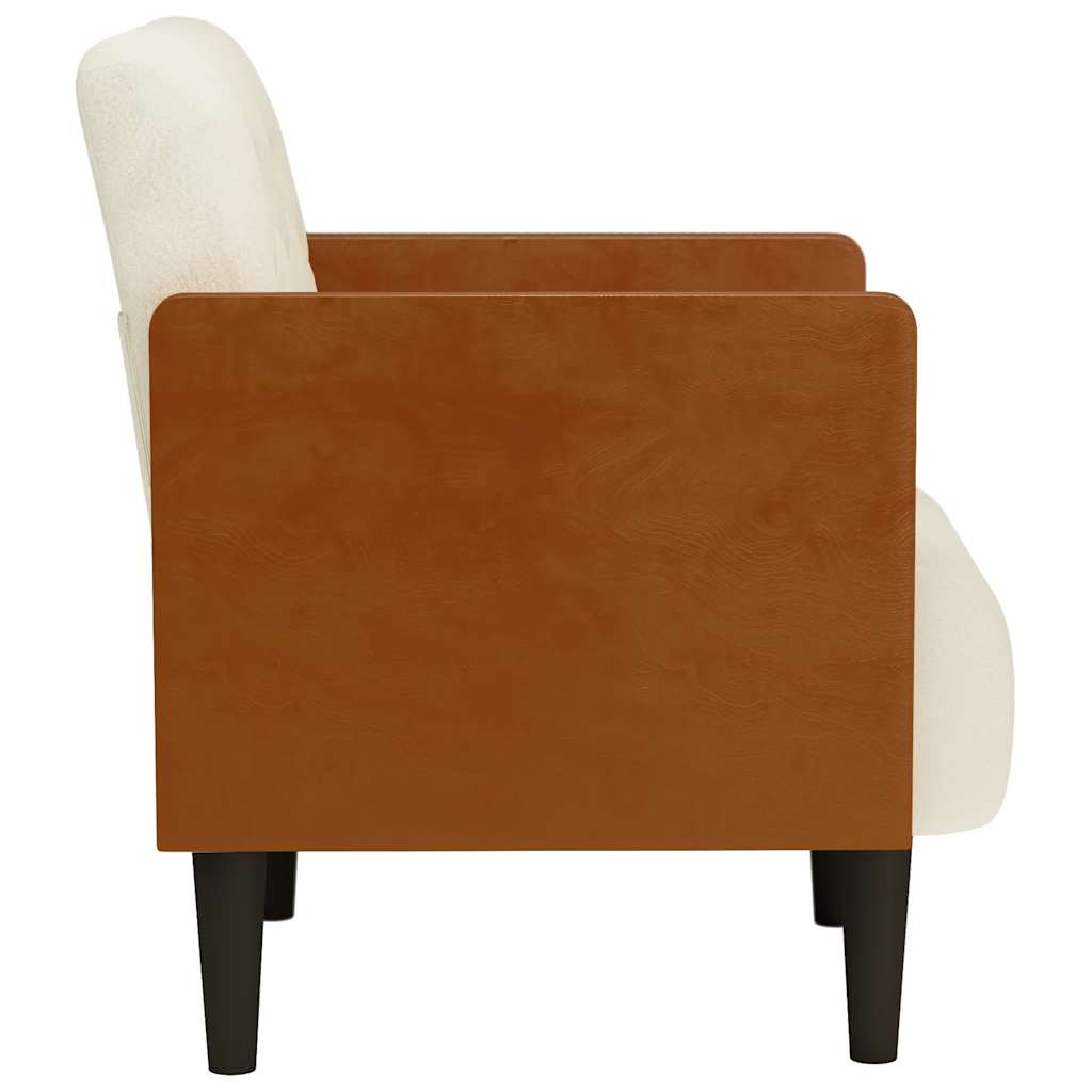 Fauteuil met armleuningen Crème 55 cm Fluweel