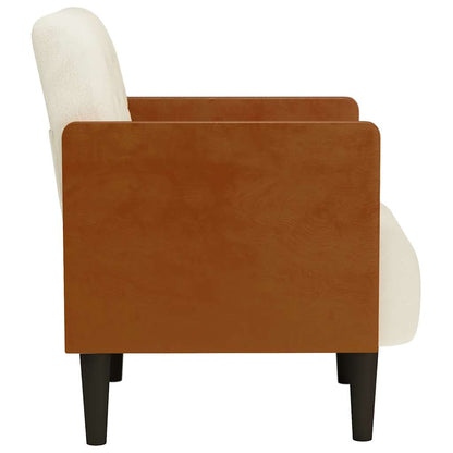 Fauteuil met armleuningen Crème 55 cm Fluweel