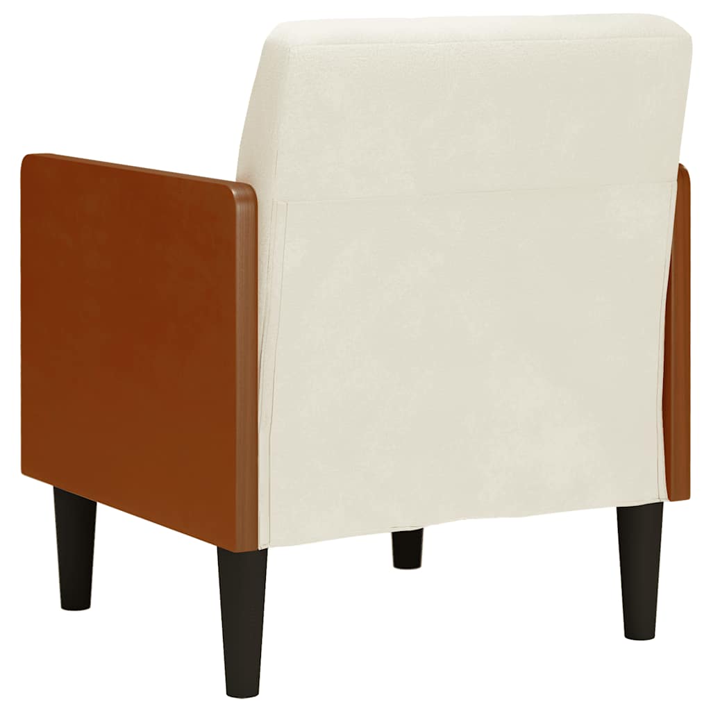 Fauteuil met armleuningen Crème 55 cm Fluweel