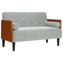 Loveseat bank met bolsters kussens lichtgrijs 110 cm fluweel