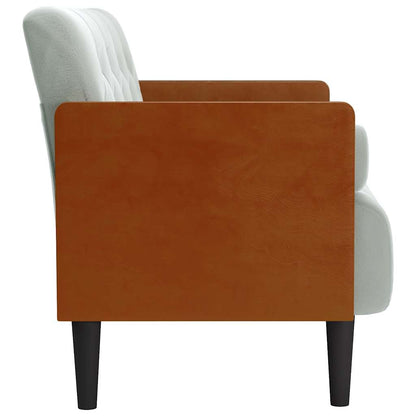 Loveseat bank met bolsters kussens lichtgrijs 110 cm fluweel