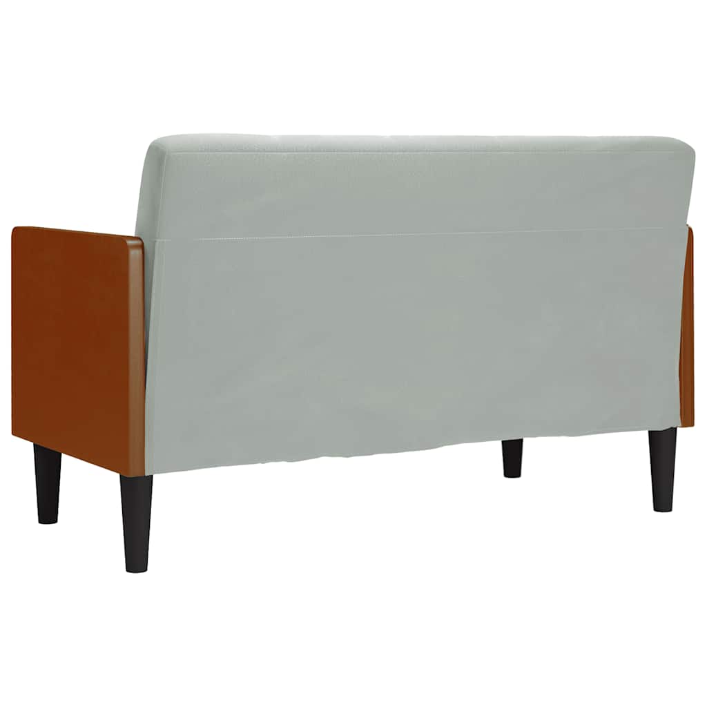 Loveseat bank met bolsters kussens lichtgrijs 110 cm fluweel