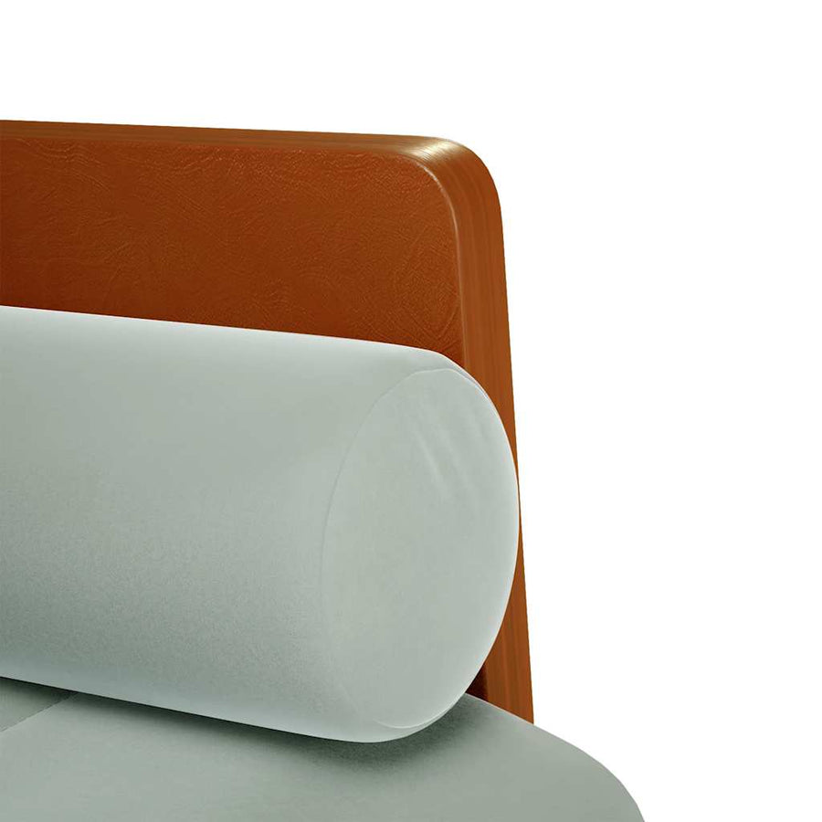Loveseat bank met bolsters kussens lichtgrijs 110 cm fluweel