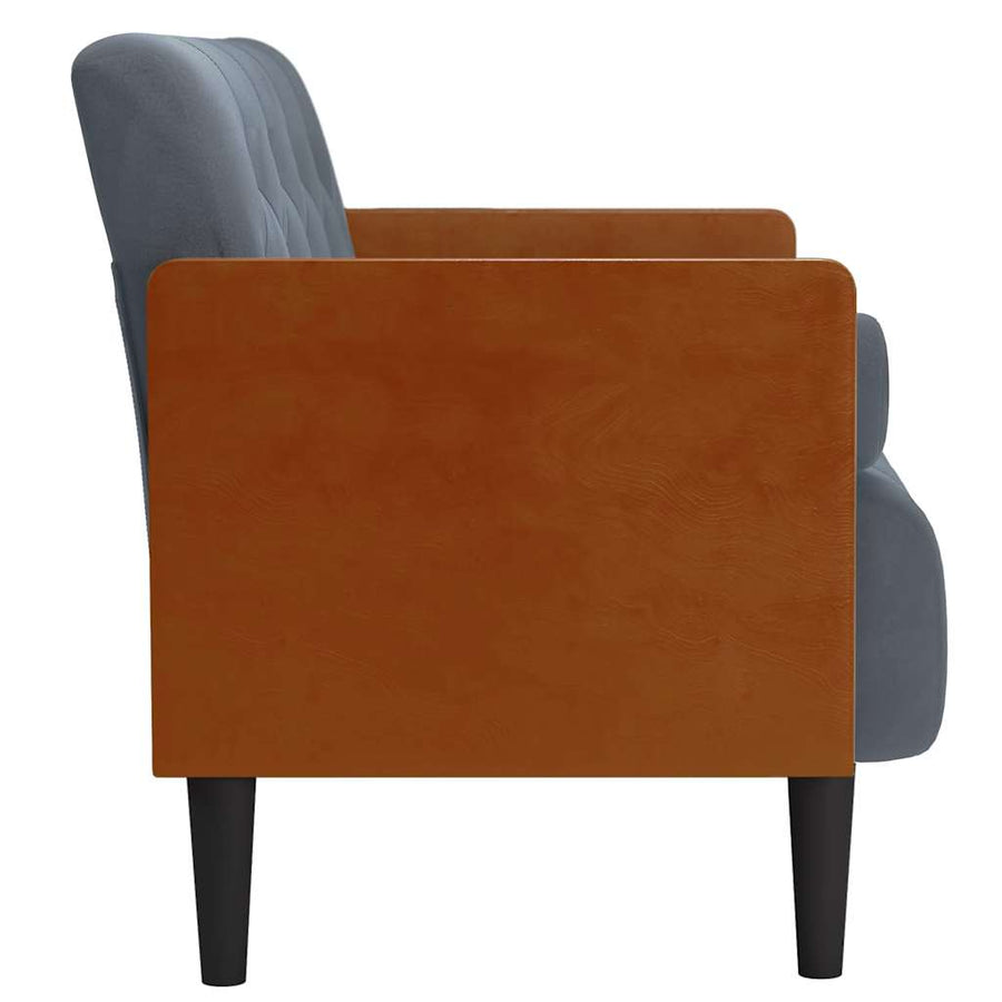 Loveseat bank met bolsters donkergrijs 110 cm fluweel