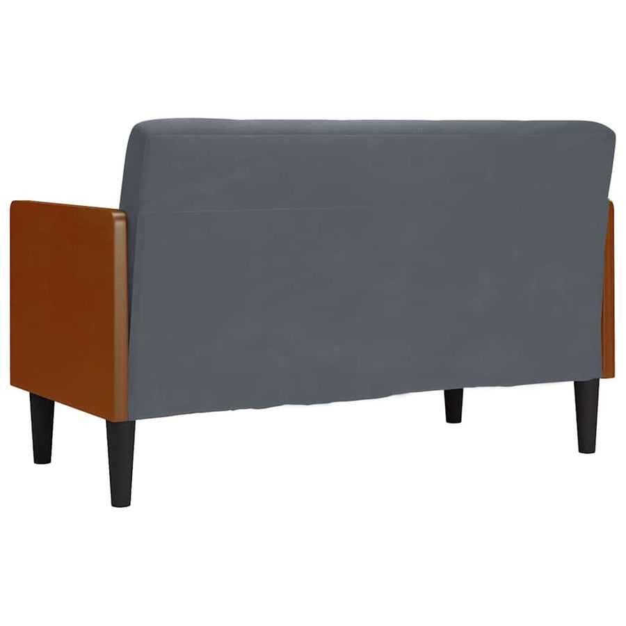 Loveseat bank met bolsters donkergrijs 110 cm fluweel