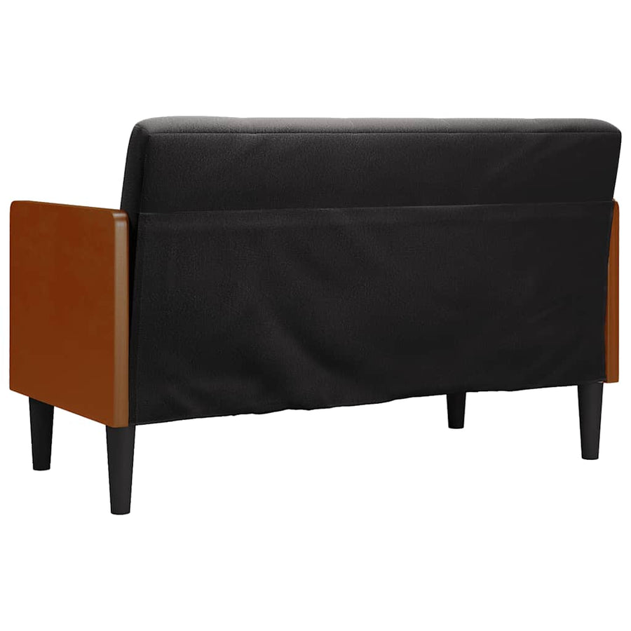 Loveseat bank met bolsters zwart 110 cm fluweel