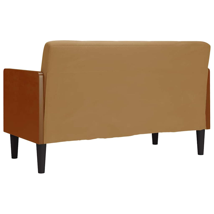Loveseat bank met bolsters bruin 110 cm fluweel