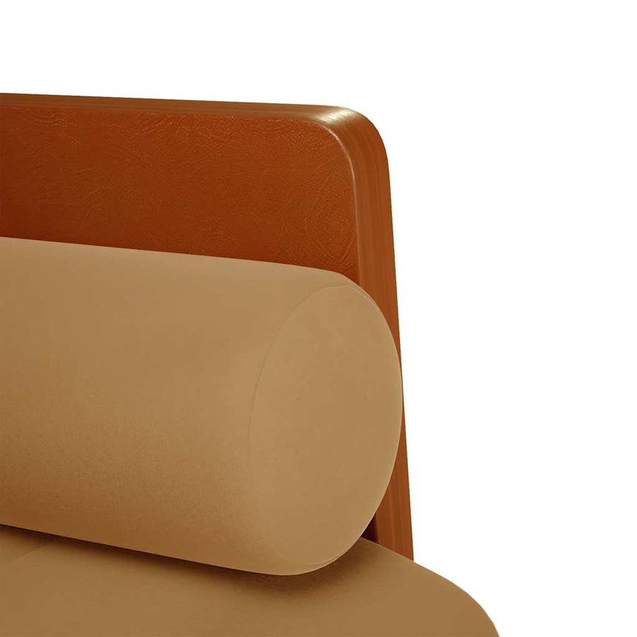 Loveseat bank met bolsters bruin 110 cm fluweel
