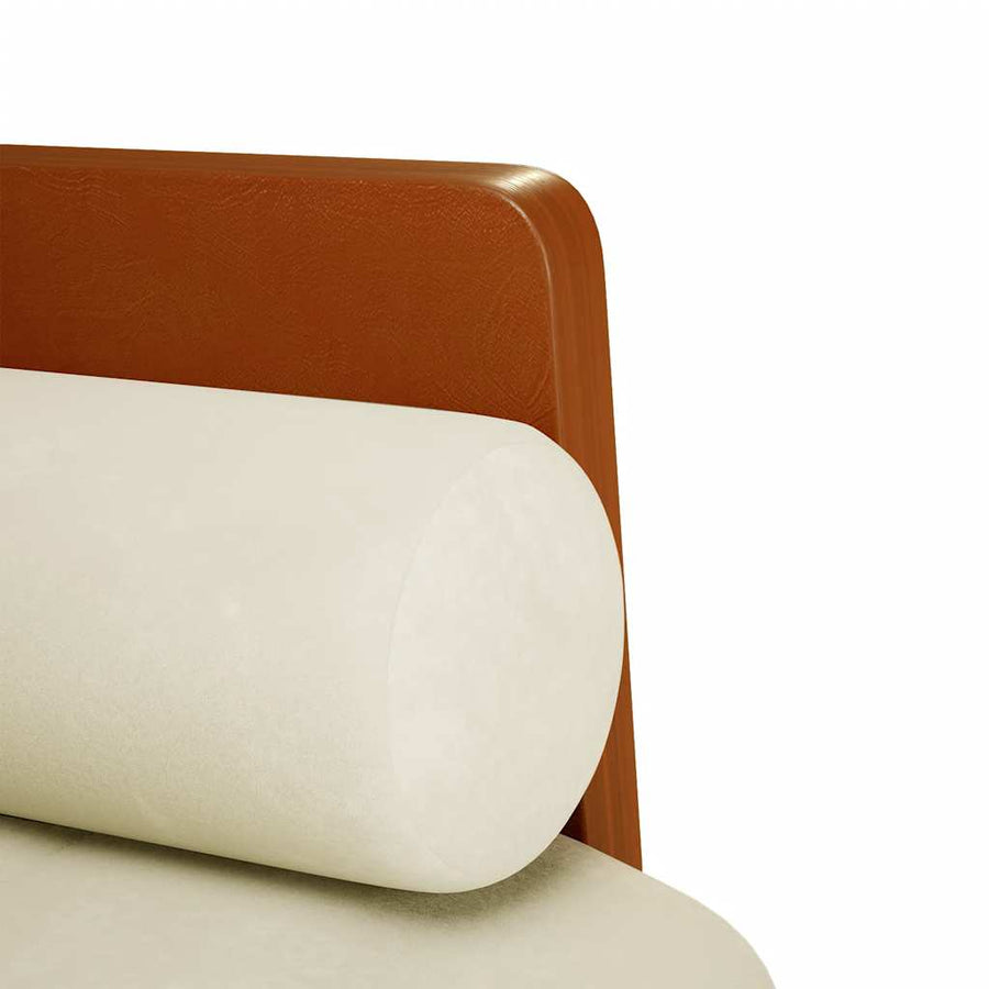 Loveseat bank met bolsters crème 110 cm fluweel