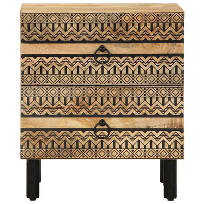 Nachtkastje 40x33,5x46 cm massief ruw mangohout zwart