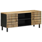 Tv-meubel 105x33,5x46 cm mangohout zwart